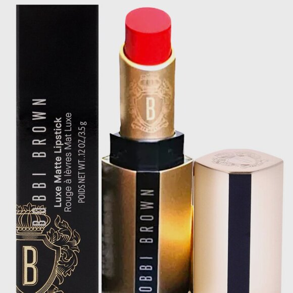 Bobbi Brown LE Luxe Matte Lipstick*~Power Play 528 (Vibrant Orange) 3.5g NIB - Picture 2 of 9